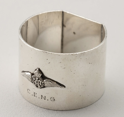 R.A.F. Sterling Silver Napkin Ring - C.E.N.G., Gieves Ltd London